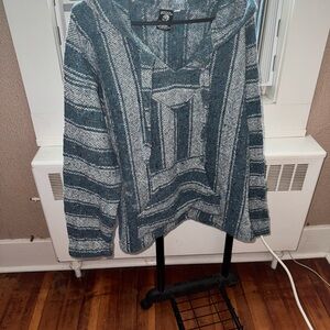 Men's Blue and Gray Sweater